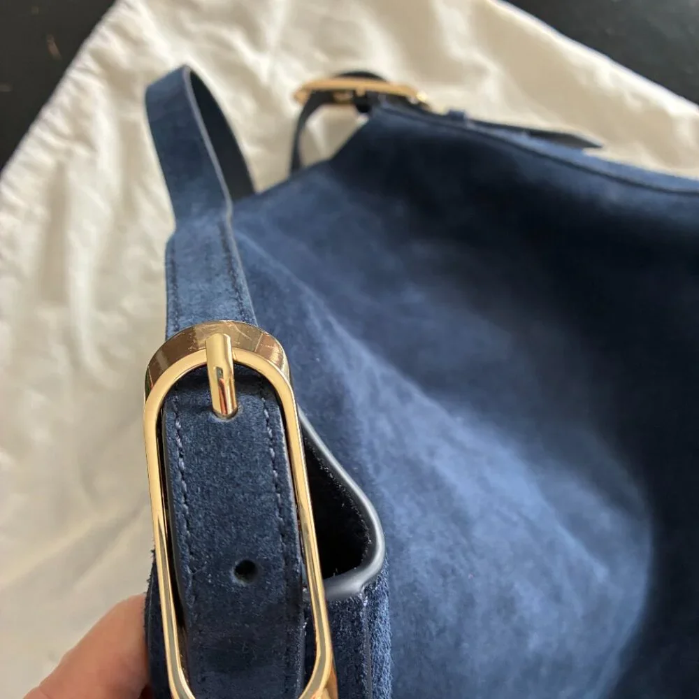 J Crew Berkeley Shoulder Bag in Navy Suede - Picture 5 of 7